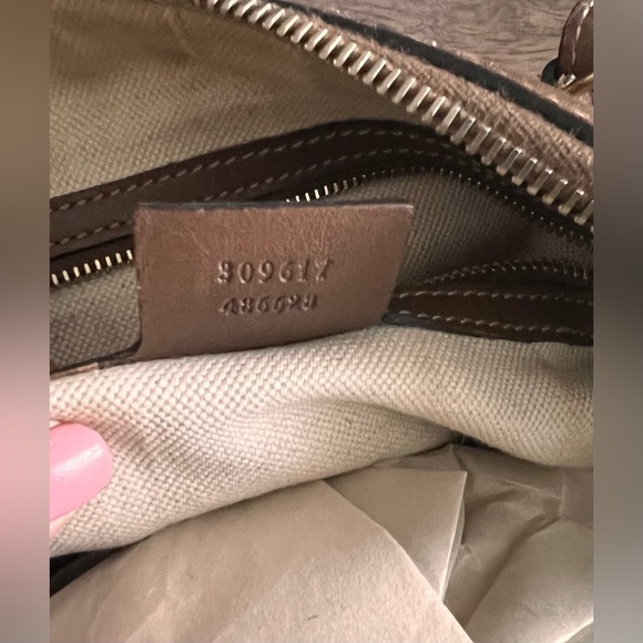 Gucci Brown/Pink GG Supreme Canvas And Leather Nice Dome Satchel - Picture 10 of 11